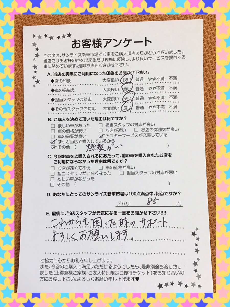 新車市場アンケート