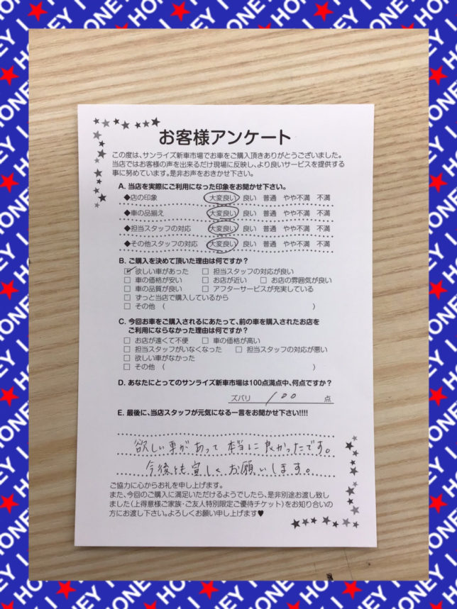 新車市場アンケート